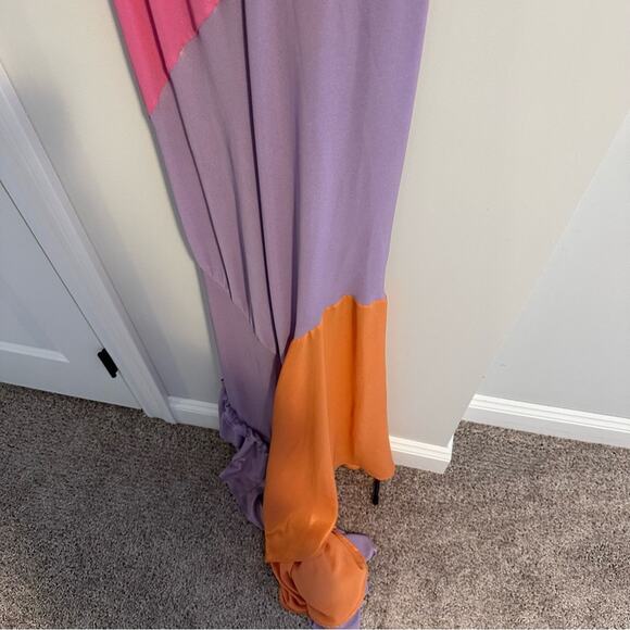 NWT Brogger Pink Orange Long Gown Maxi Dress Medium - Picture 9 of 14